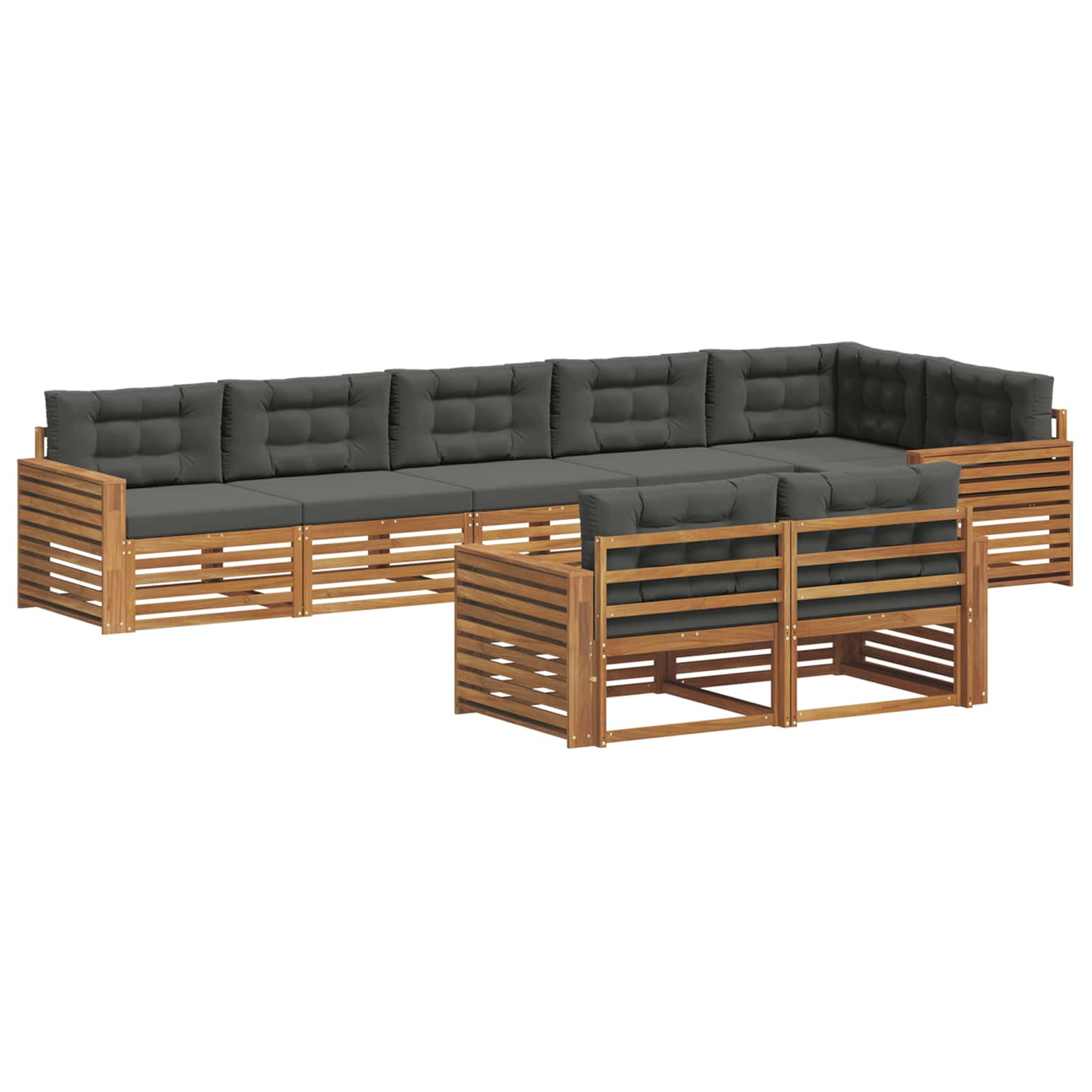 Ensemble de canapés d'extérieur 8 pcs naturel et anthracite