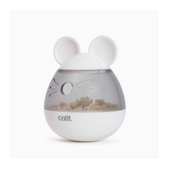 Distributeur de friandises pour chat - catit - pixi - design oreilles de souris - blanc