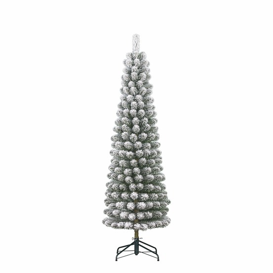 Black box trees sapin de noël artificiel avec neige - christmas tree h215 x ø56 cm - vert givré