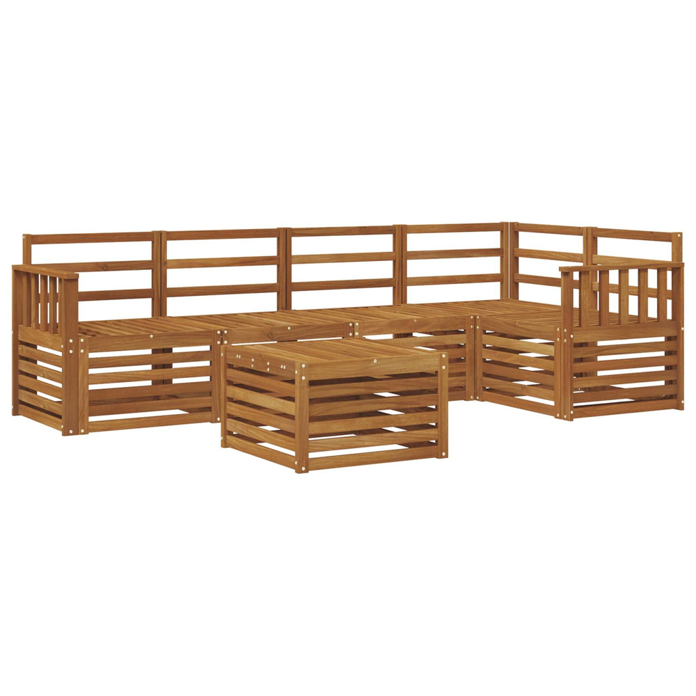 Ensembles de canapés 6 pcs naturel bois d'acacia massif
