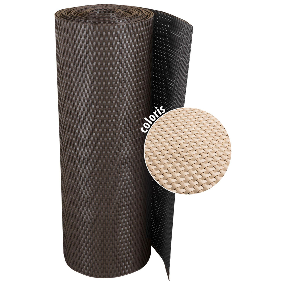 Brise-vue en résine tressée pour balcon et clôture coloris beige 1 x 5 m