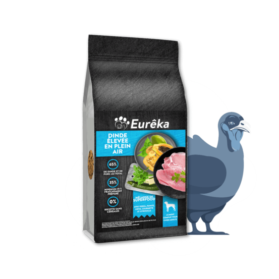 Croquettes chien adulte holistic sans céréales - dinde élevée en plein air - 12 kg