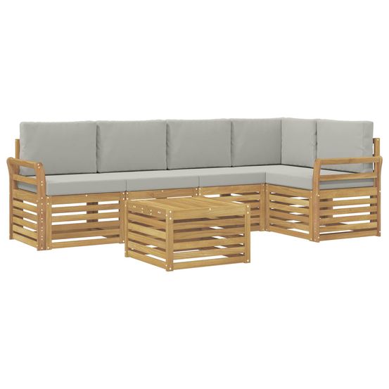 Ensemble de canapés d'extérieur 6 pc blanc et gris clair