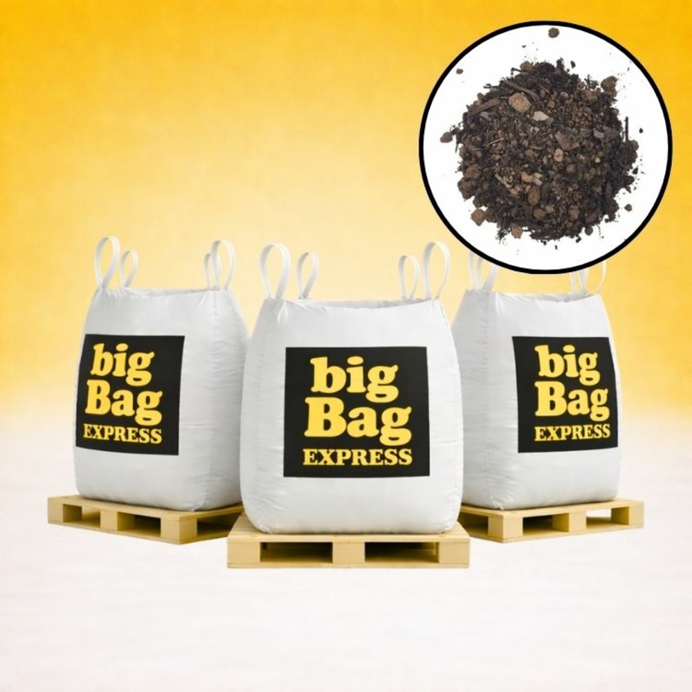 Pack 3 x big bag de 1m³ (+/- 3,6t) terre criblée amendée compostée à 50% - livraison premium