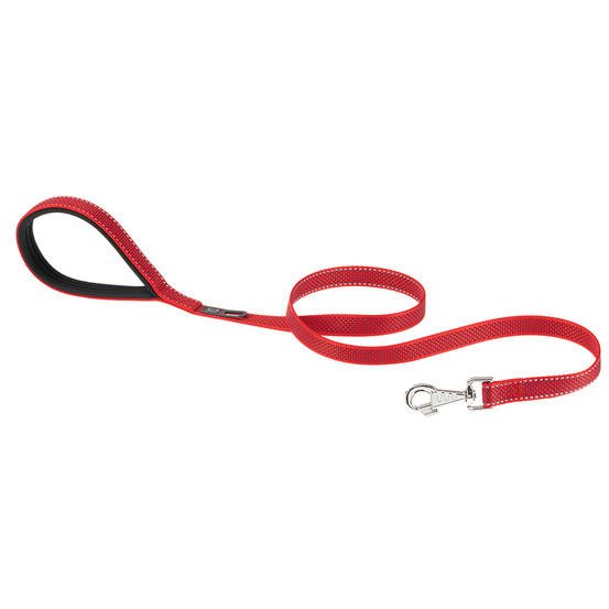 Laisse réfléchissante pour chiens daytona deluxe g20/120, support sachets hygieniques, poignée rembourrée, rouge-noir