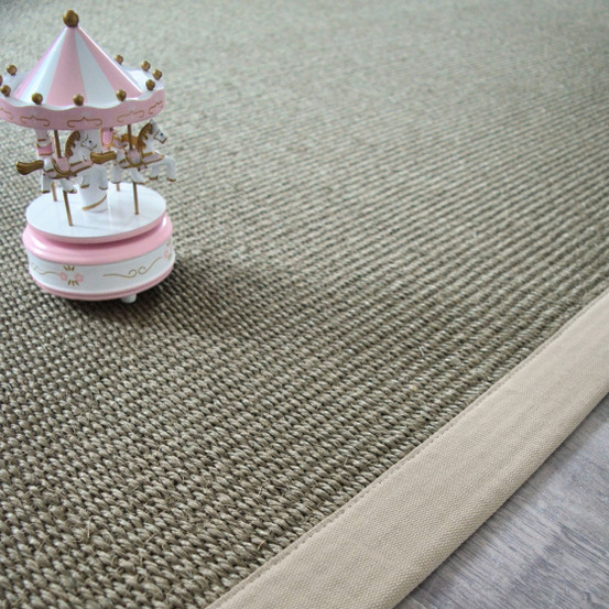 Tapis sisal quintana grège - ganse coton grège - 80 x 150 cm