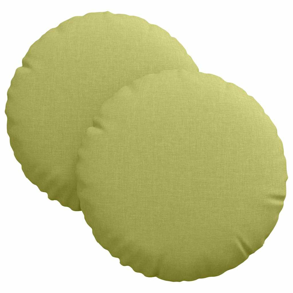 Coussins de siège 2 pcs vert clair ø30 x 13 cm tissu