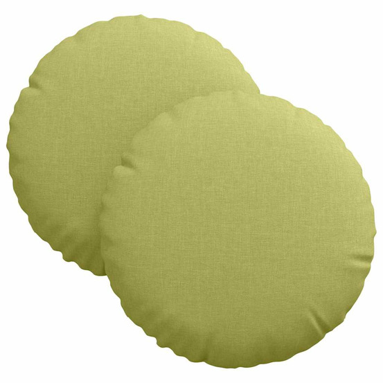 Coussins de siège 2 pcs vert clair ø30 x 13 cm tissu