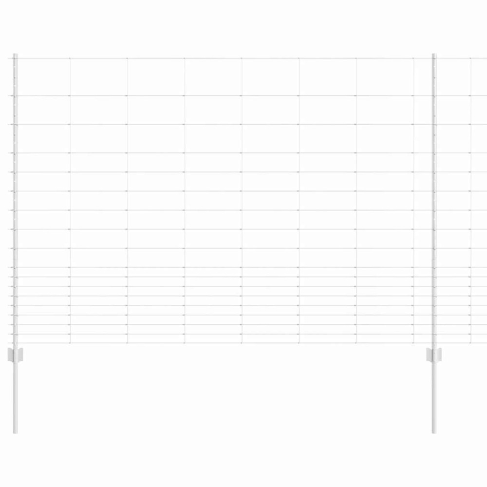 Clôture avec poteau argenté 1,5 x 25 m acier