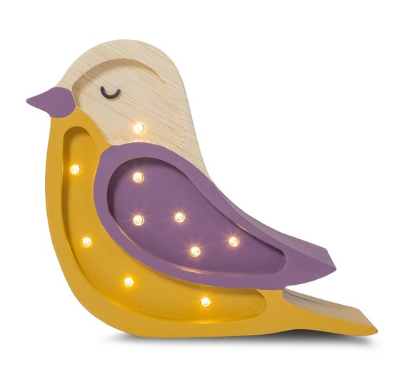 Lampe veilleuse oiseau bordeaux moutarde