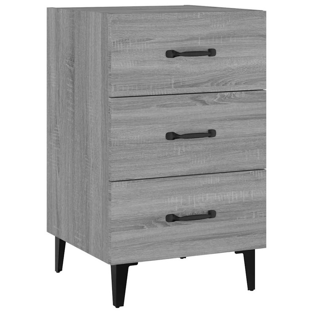 Table de chevet sonoma gris 40x40x66 cm bois d'ingénierie