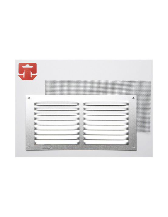 Grille avec toile moustiquaire aluminium 0.6 couleur naturelle 300x150mm (g)