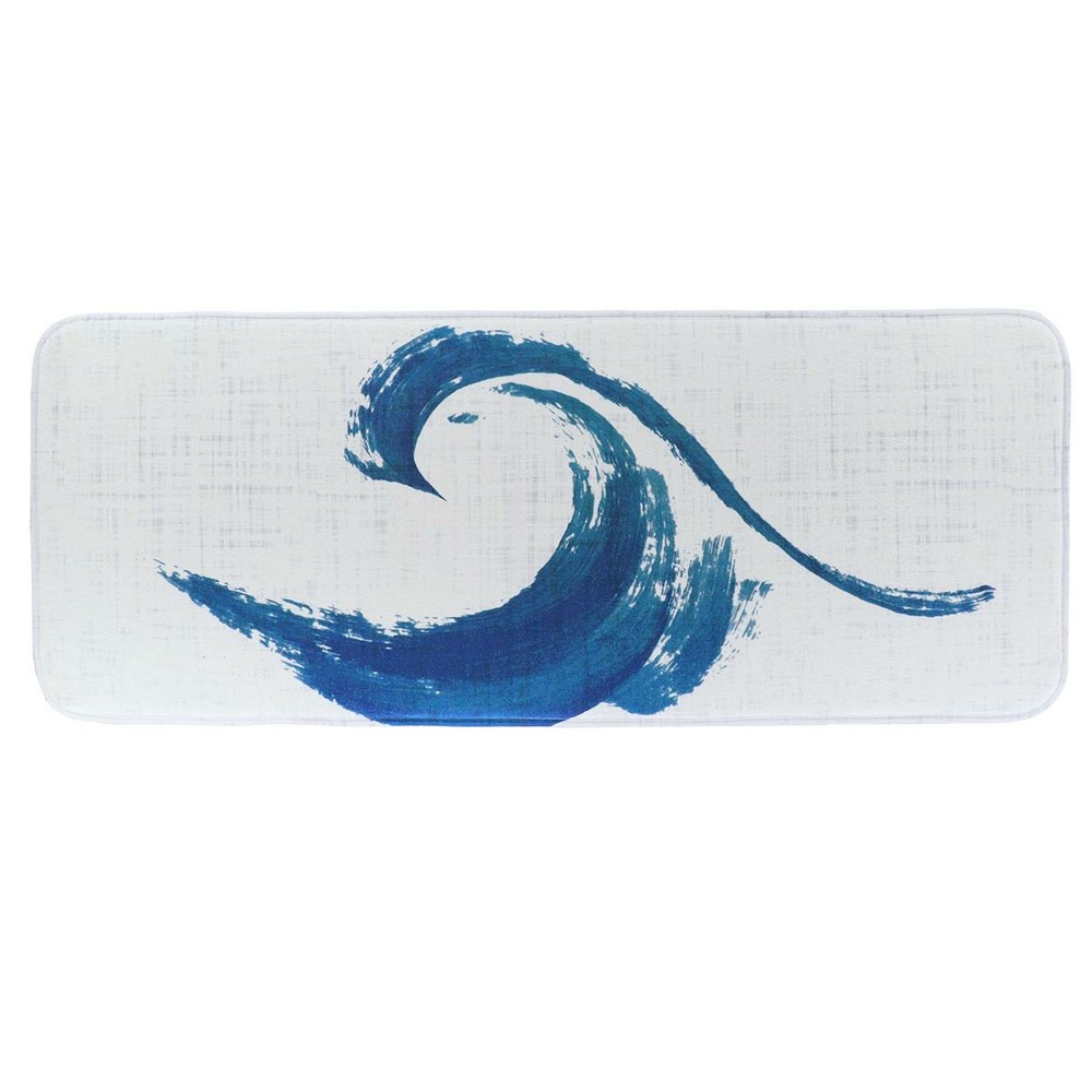 Tapis microfibre imprime vague 45x120 cm - manureva