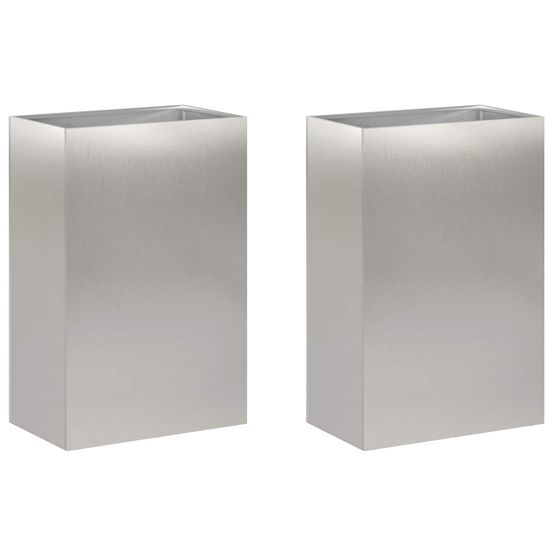 Cache-pot de jardin 2 pc argenté 40 x 30 x 75 cm
