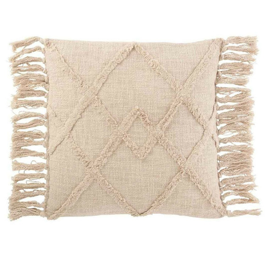 Coussin déco franges