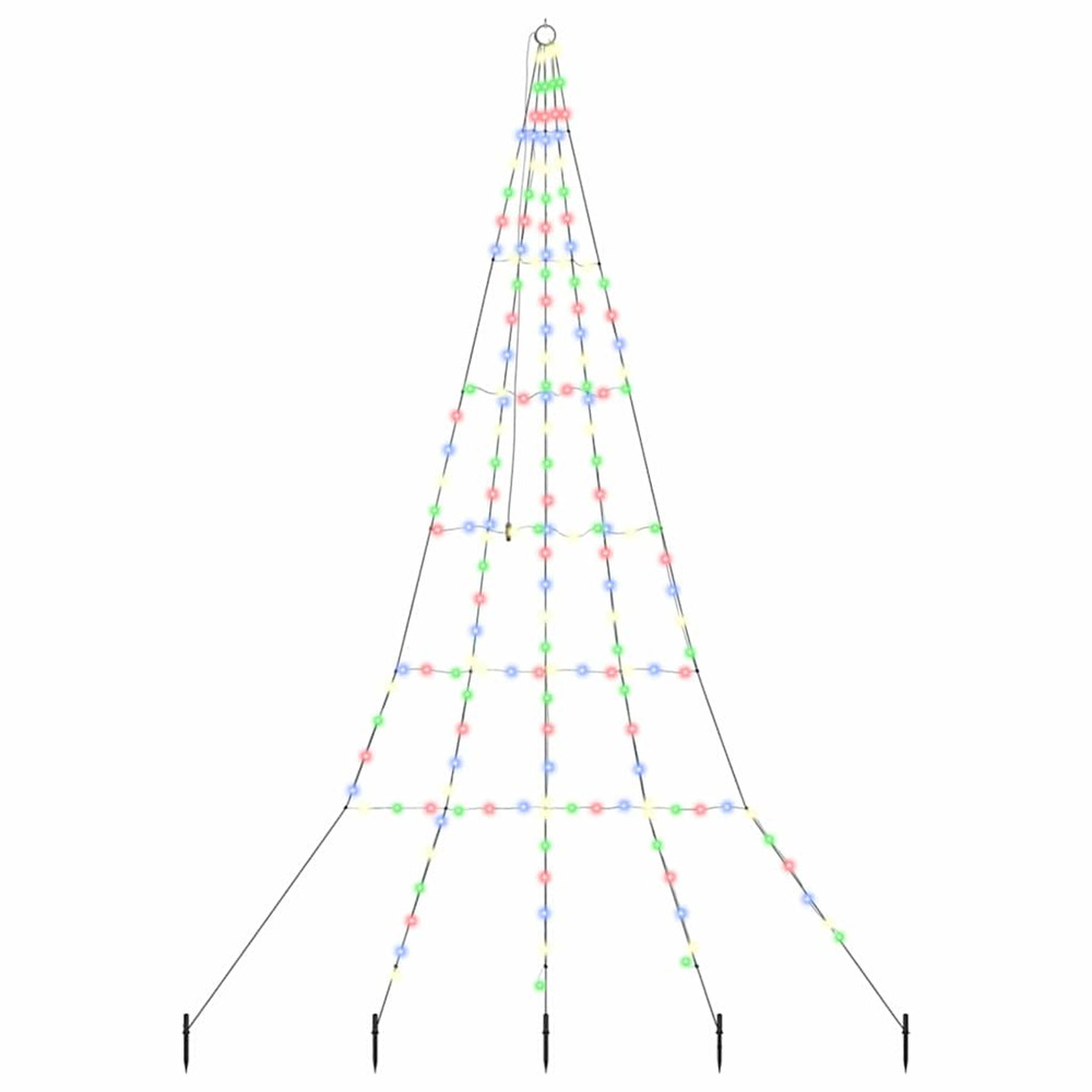 Arbre de noël led avec piquets au sol multicolore 306 cm métal