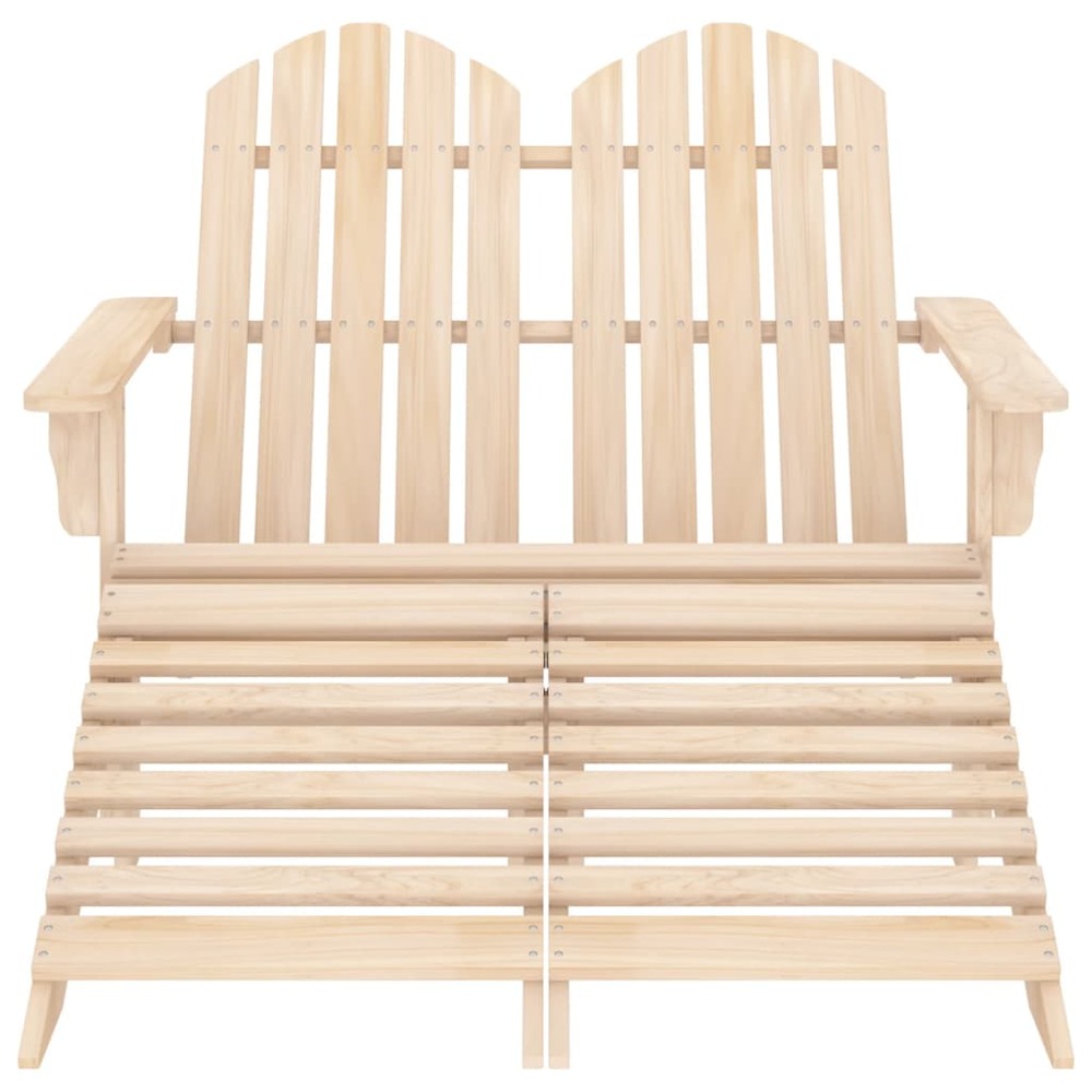 Chaise de jardin adirondack 2 places et repose-pied sapin