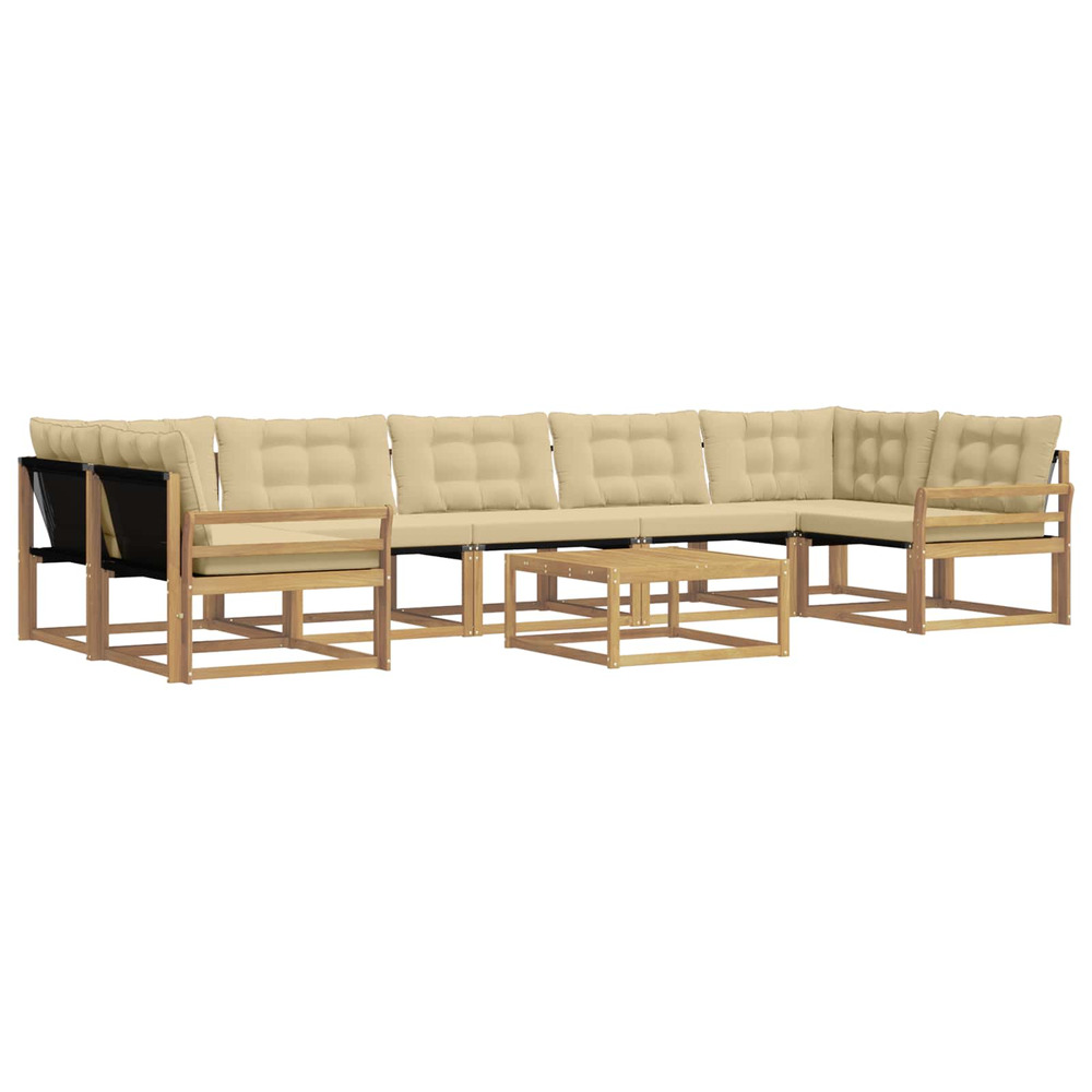 Ensemble de canapés d'extérieur 8 pcs blanc et beige