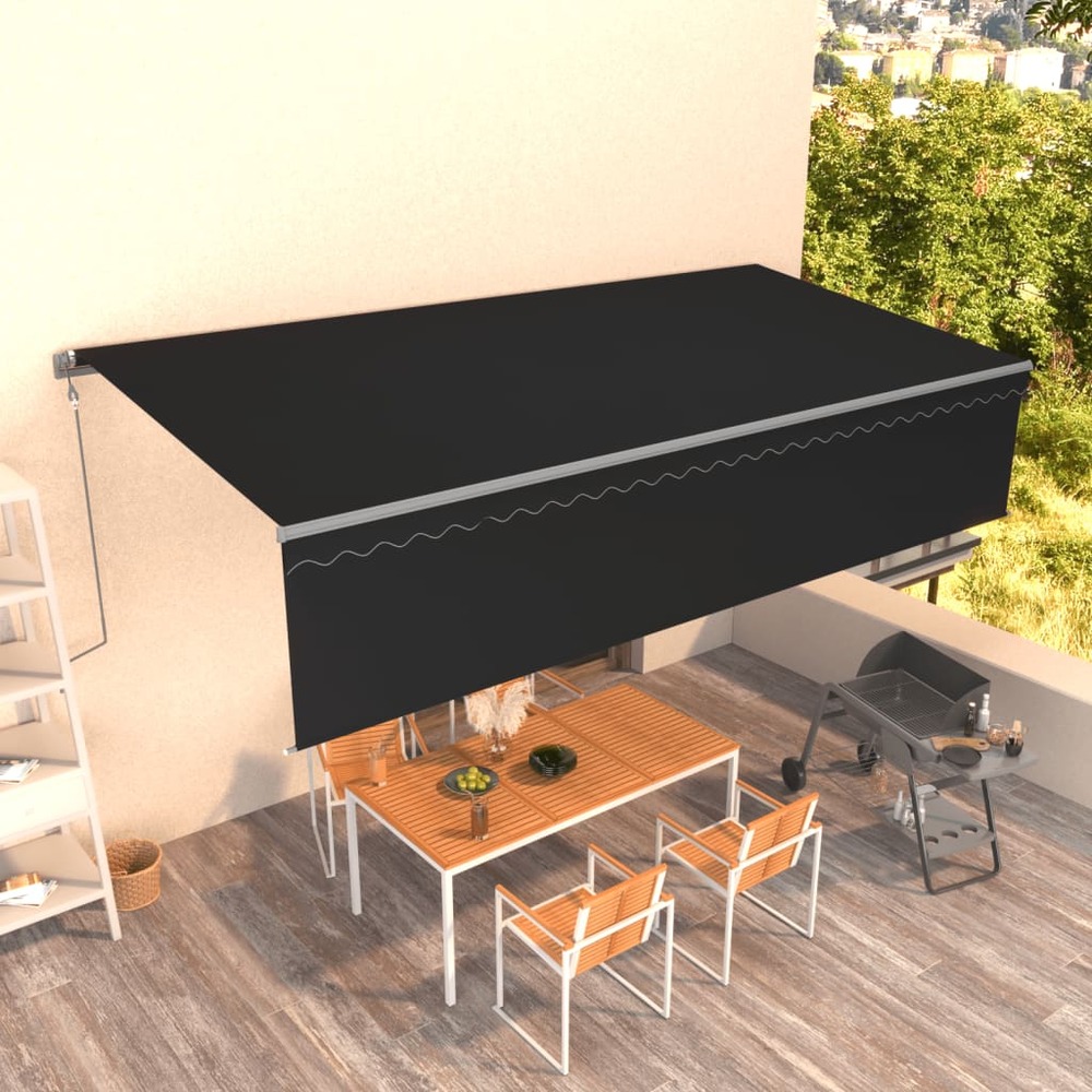 Auvent automatique rétractable avec store 6x3 m anthracite