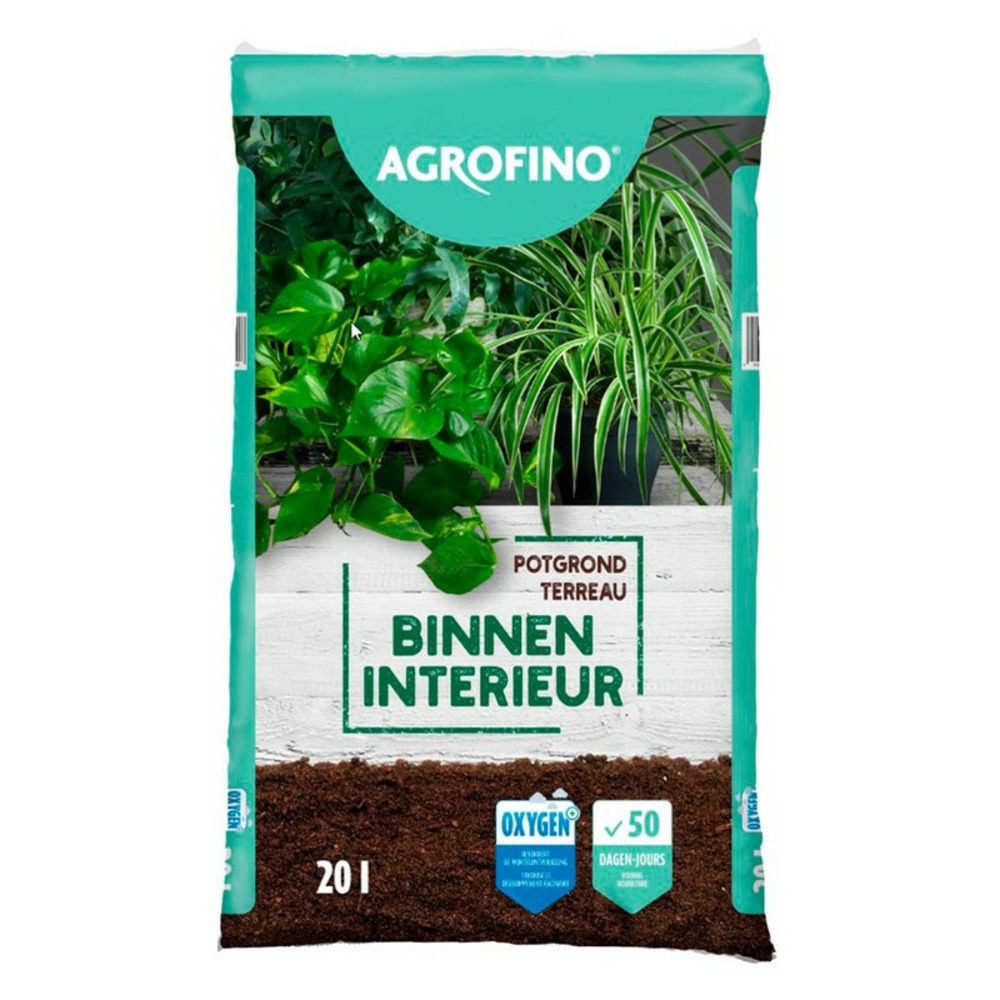 Terreau plante d'intérieur agrofino 50 jours de nutrition 20l