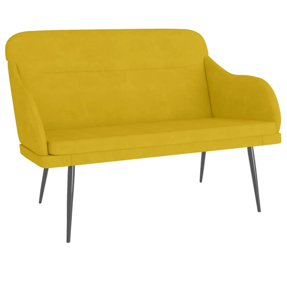 Banc jaune 110x76x80 cm velours