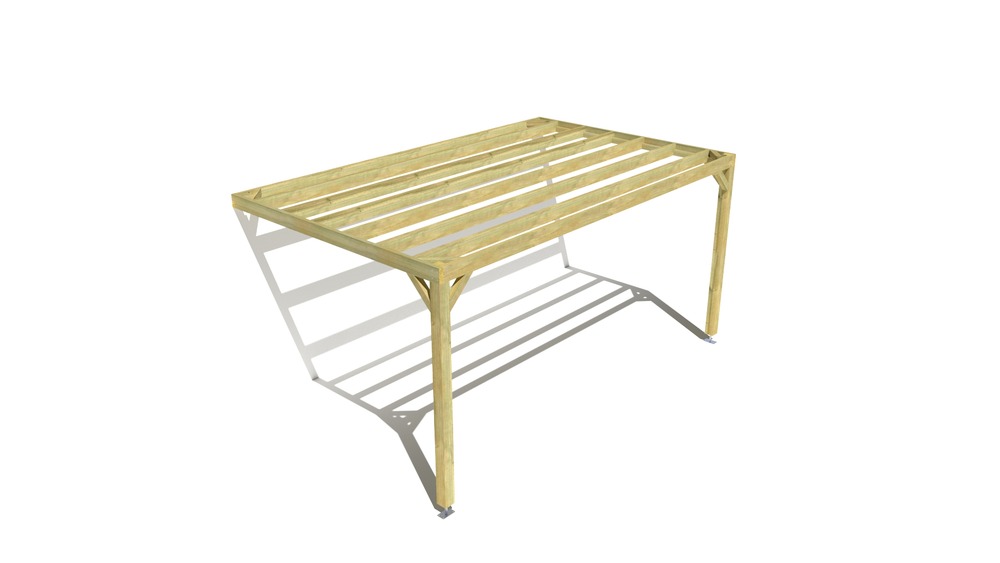 Pergola bois • 5m x 3m • adossée • sens largeur • livraison comprise