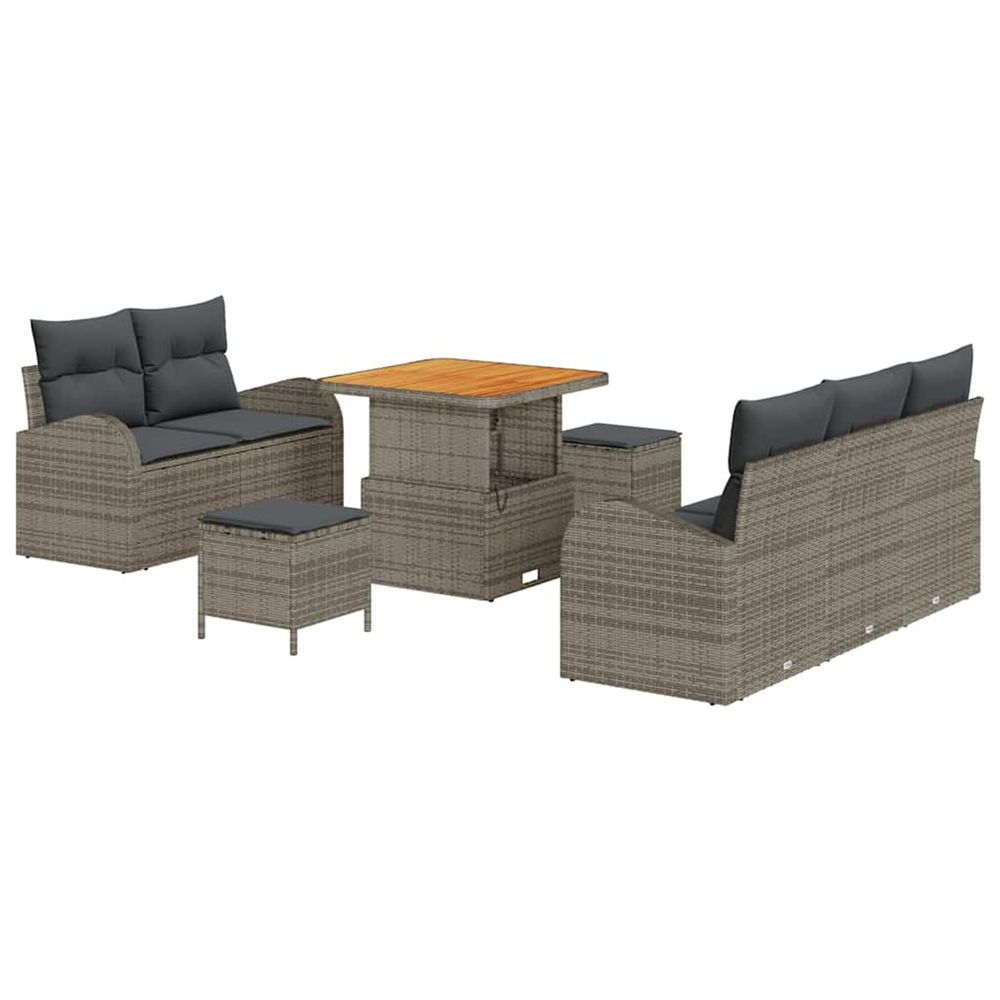 Ensemble de canapé de jardin 8 pc 7-nombre de places gris