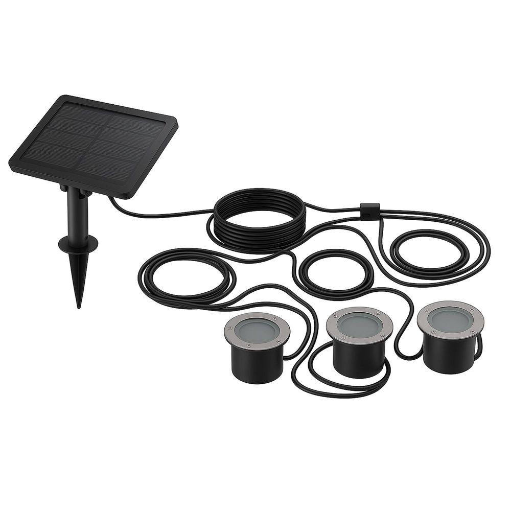 3 spots solaires encastrables solpool 100lm