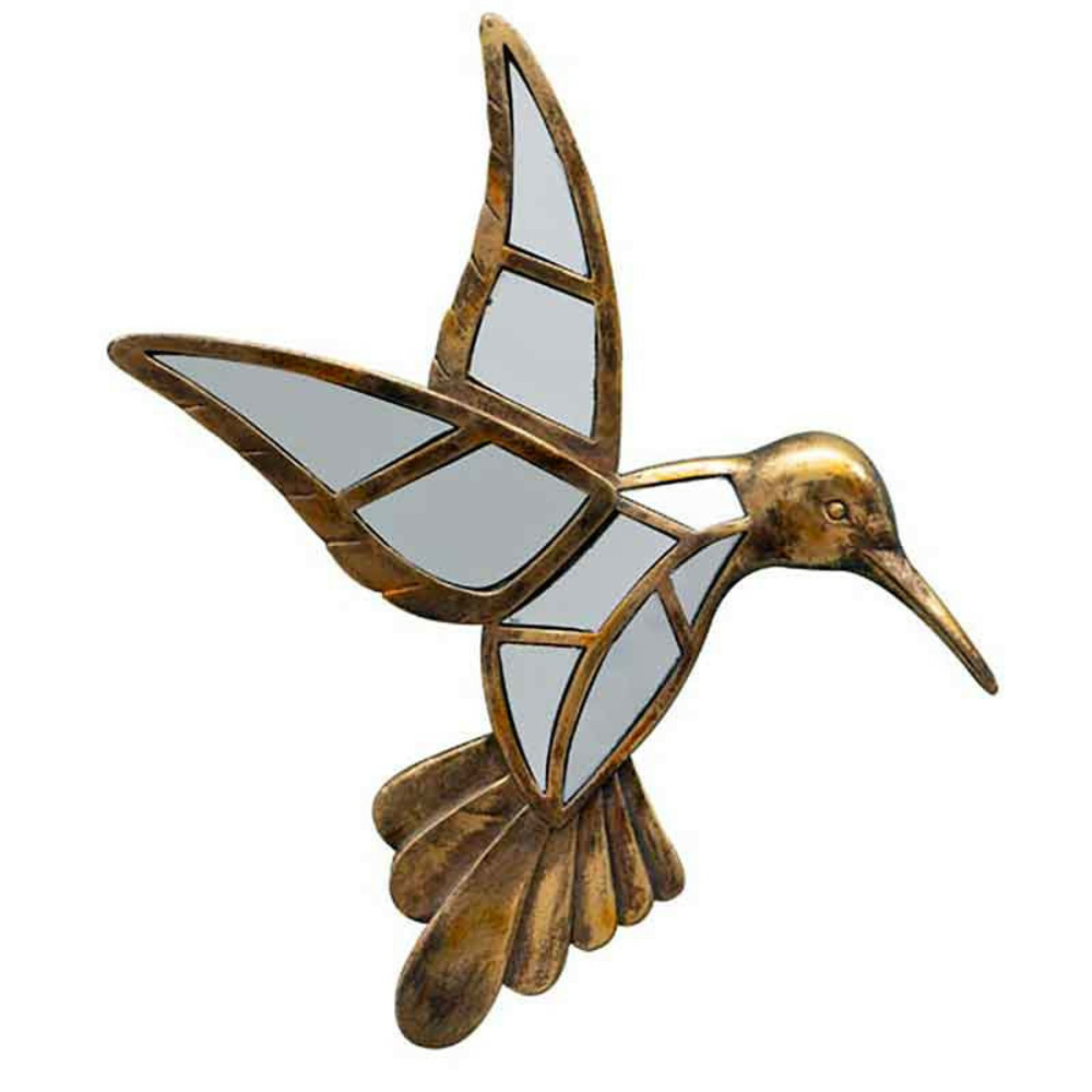 Miroir colibri résine doré 37x40cm