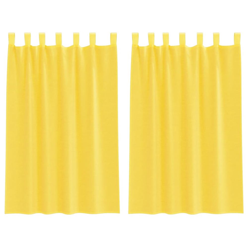 Rideaux en voile avec boucles 2 pcs jaune 140x175 cm