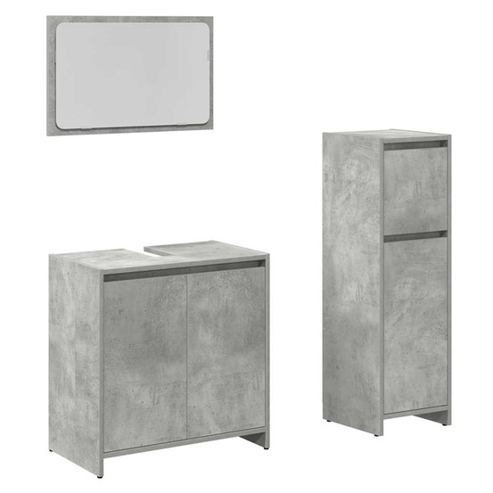 Ensemble de meubles de salle de bain 3 pcs gris béton