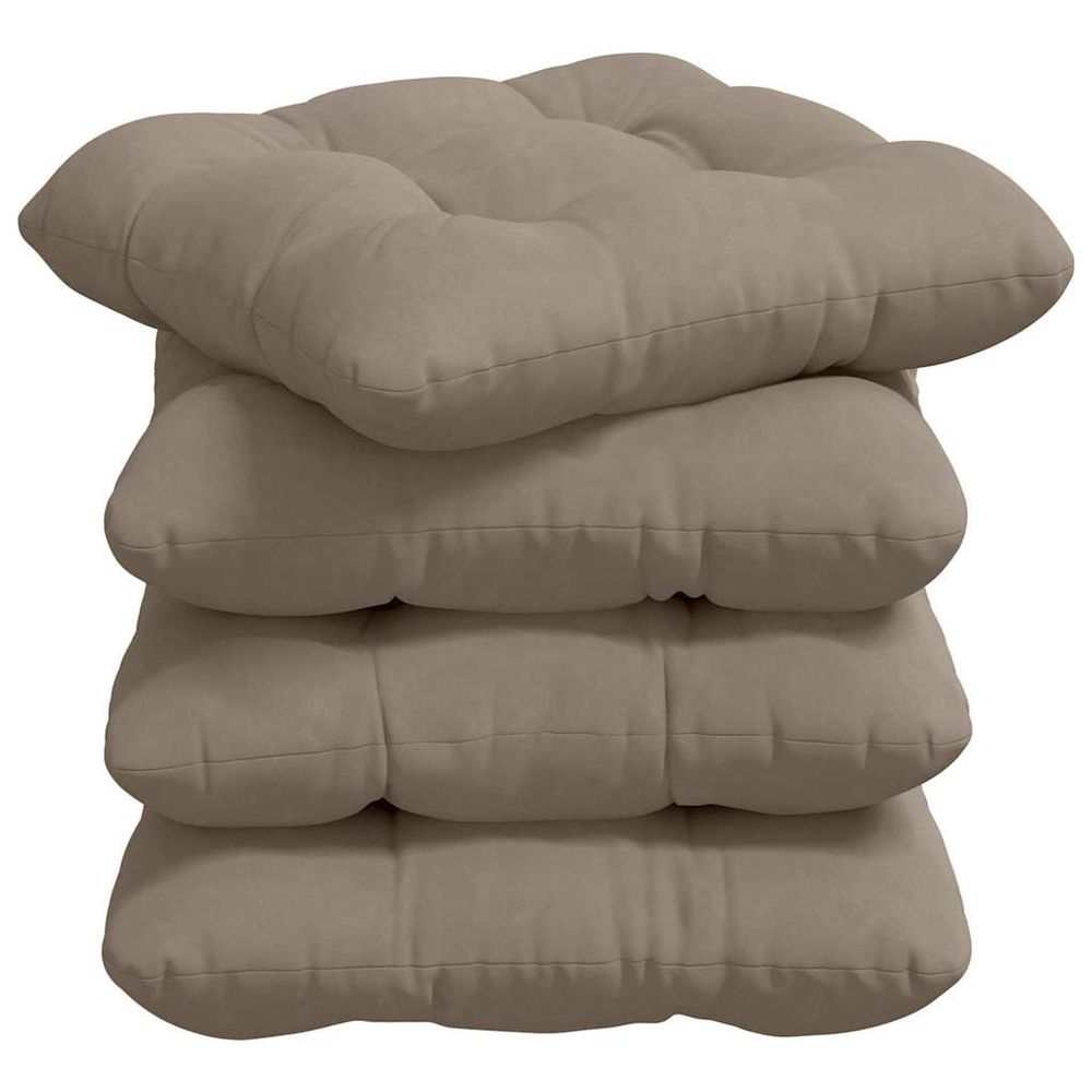 Coussins de siège 4 pc tissu en microfibre taupe 40 x 40 cm