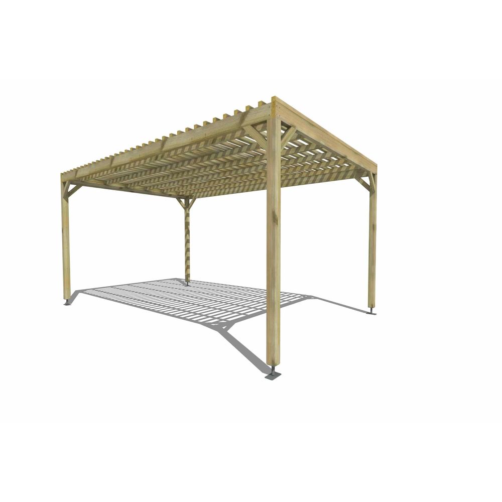 Pergola bois • 3m x 5m • indépendante • sens profondeur • lattage bois • livraison comprise