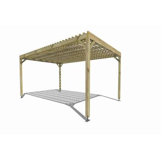 Pergola bois • 3m x 5m • indépendante • sens profondeur • lattage bois • livraison comprise