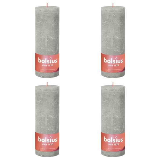 Bougies pilier rustiques shine 4 pcs 190x68 mm gris sableux