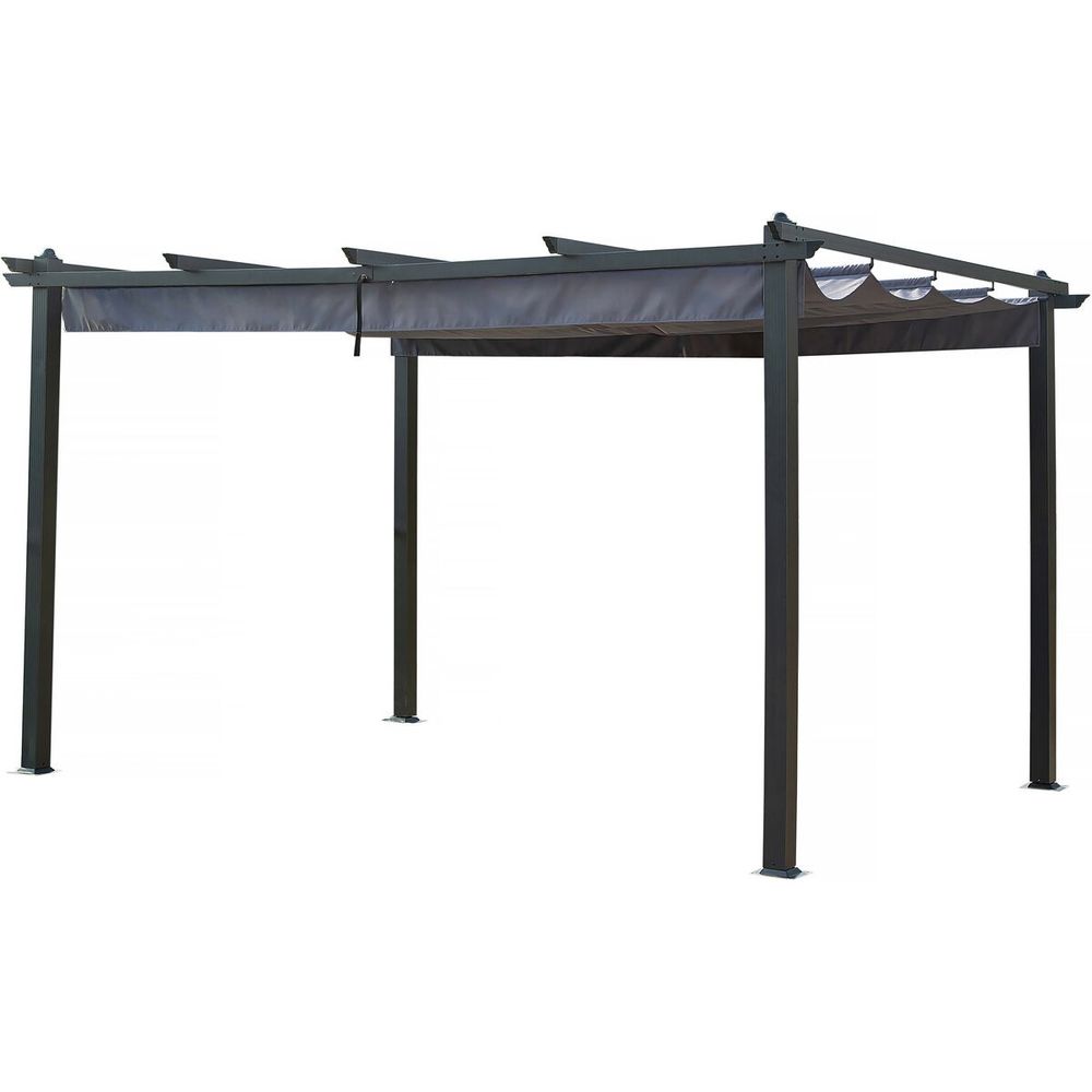 Pergola en aluminium avec toit rétractable - 3 x 4 m - gris anthracite