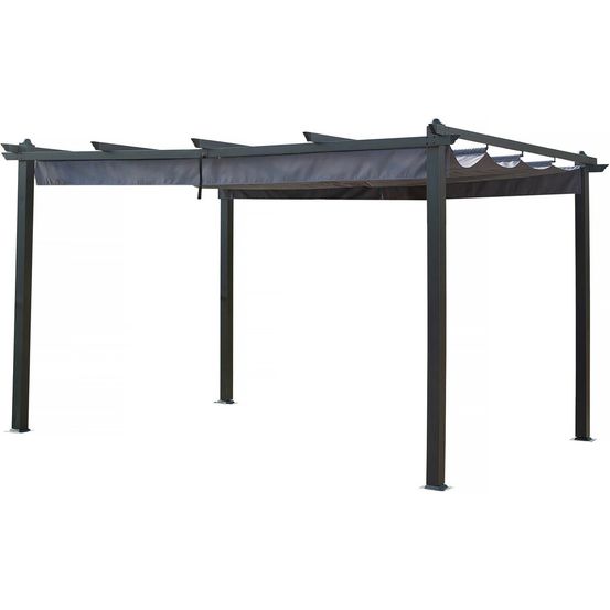 Pergola en aluminium avec toit rétractable - 3 x 4 m - gris anthracite