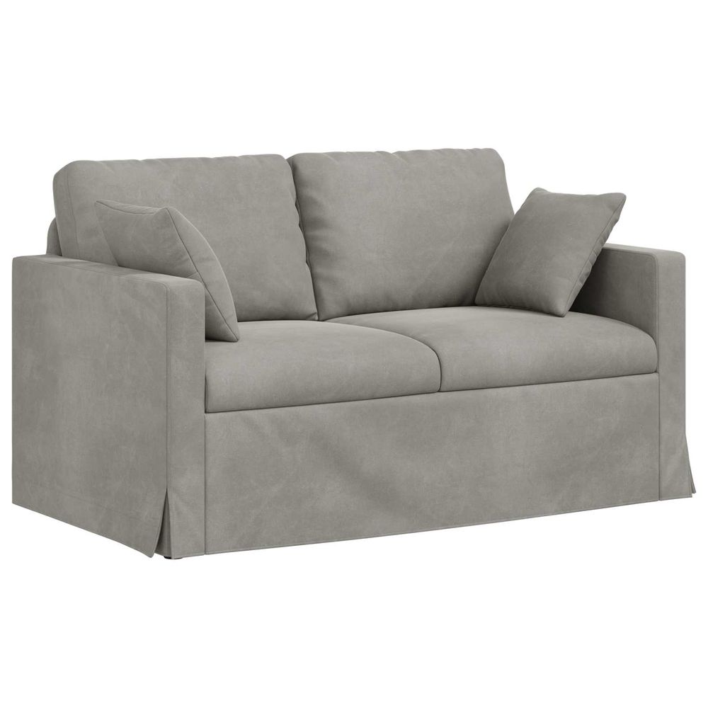 Canapé gris clair 138 x 78 x 80 cm velours
