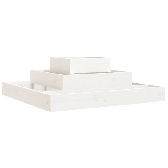 Jardinière blanc 80x80x27 cm bois massif de pin