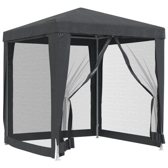 Tente de fête avec 4 parois latérales en maille anthracite 2x2m