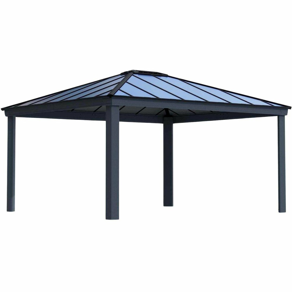 Tonnelle de jardin en aluminium et polycarbonate dallas 4.87 x 4.25 m