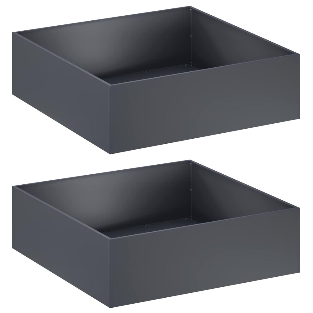 Cache-pot de jardin 2 pc anthracite 80 x 80 x 30 cm