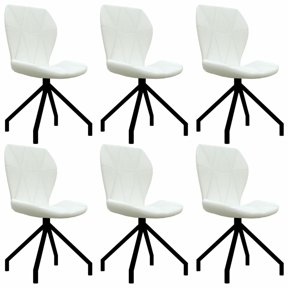 Chaises de salle à manger 6 pcs blanc similicuir