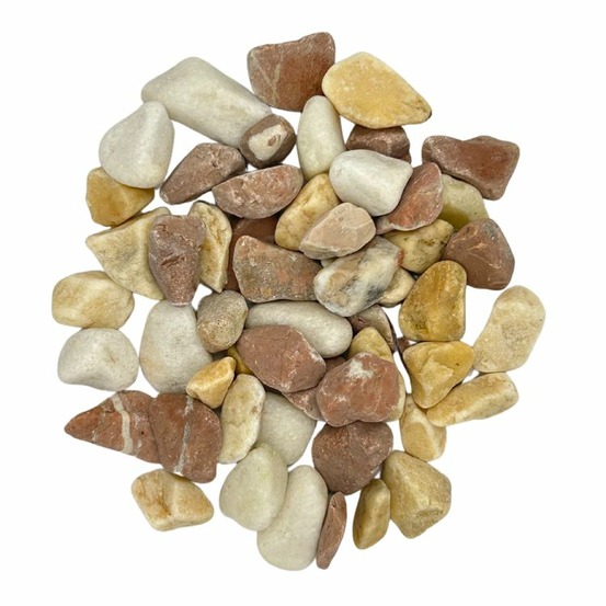 Big bag de +/- 500 kg galet brisa de pierre naturelle rouge, blanche et jaune ø 12/18 mm - livraison standard