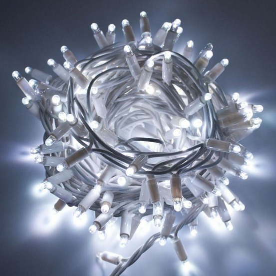 Guirlande lumineuse flash 10m 200 led blanc froid raccordable 230v ip67 lotti