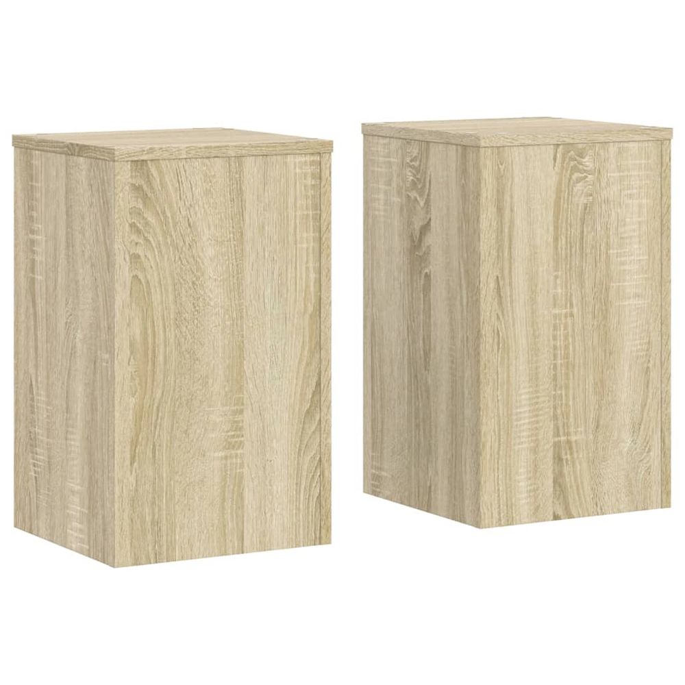 Supports pour plantes meuble fleurs lot de 2 sonoma bois d'ingénierie marron
