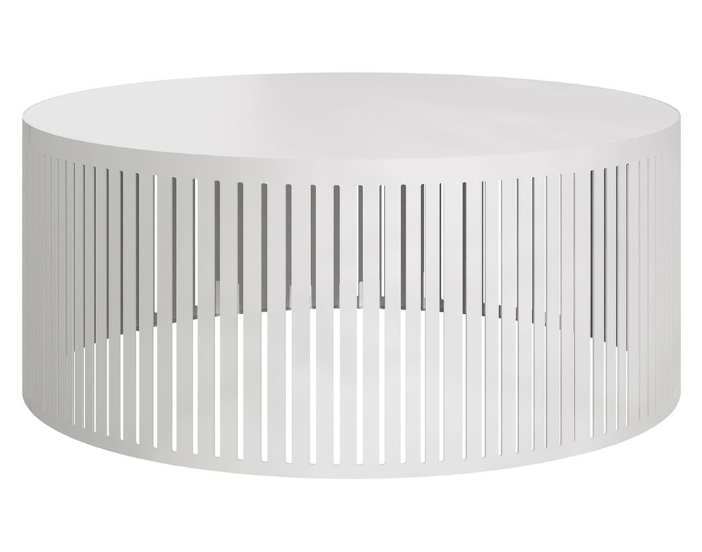 Sally - table basse ronde - blanc - 59 cm