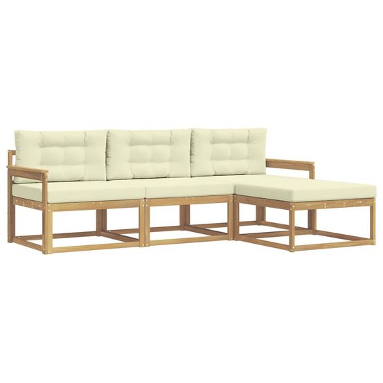 Ensemble de canapés d'extérieur 4 pc blanc et crème polyester