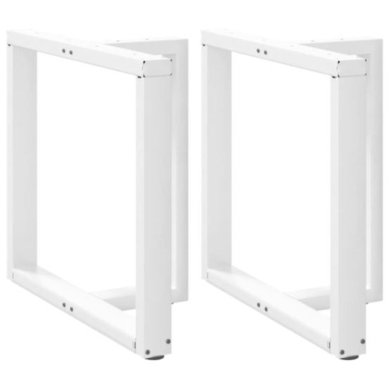 Pieds de table à manger en t 2 pièces blanc 70x35x(72-73) cm acier