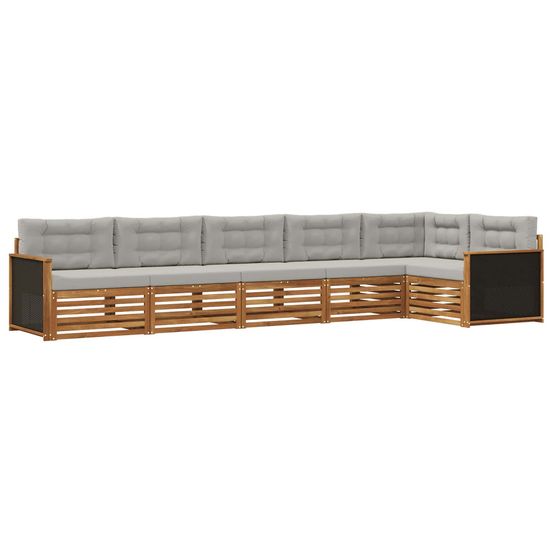 Ensemble de canapés d'extérieur 6 pc naturel et gris clair